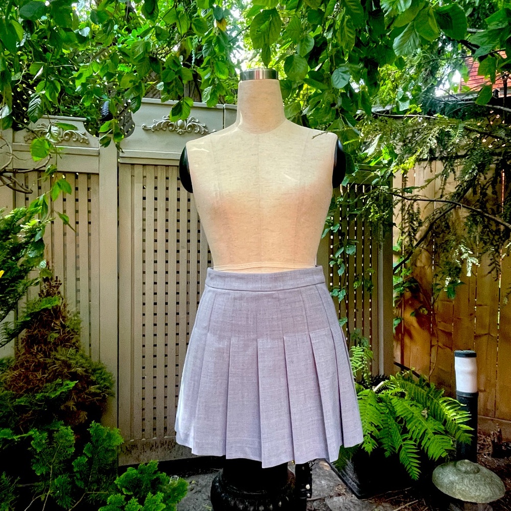 Aritzia Sunday Best grey pleated tennis schoolgirl skirt